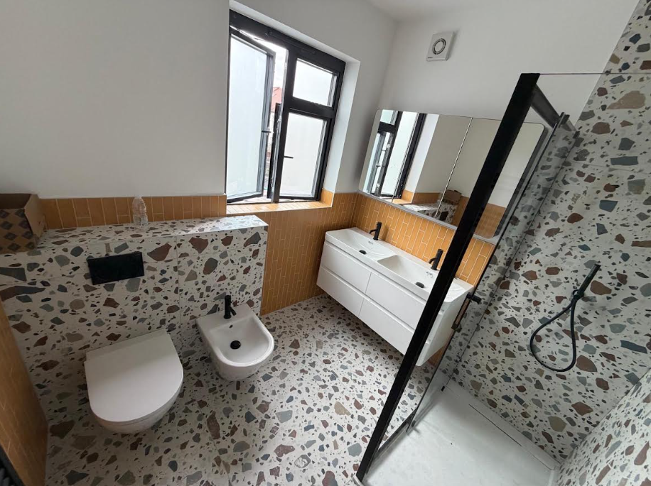 Modern bathroom with terrazzo tiling